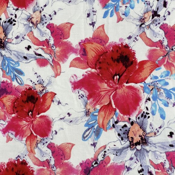 Soft Surroundings Blissful Bamboo Plumeria Floral Nightgown Ladder Trim Hem Sz L - Picture 5 of 9